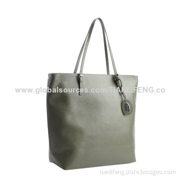 Olive Green Large Leather Tote